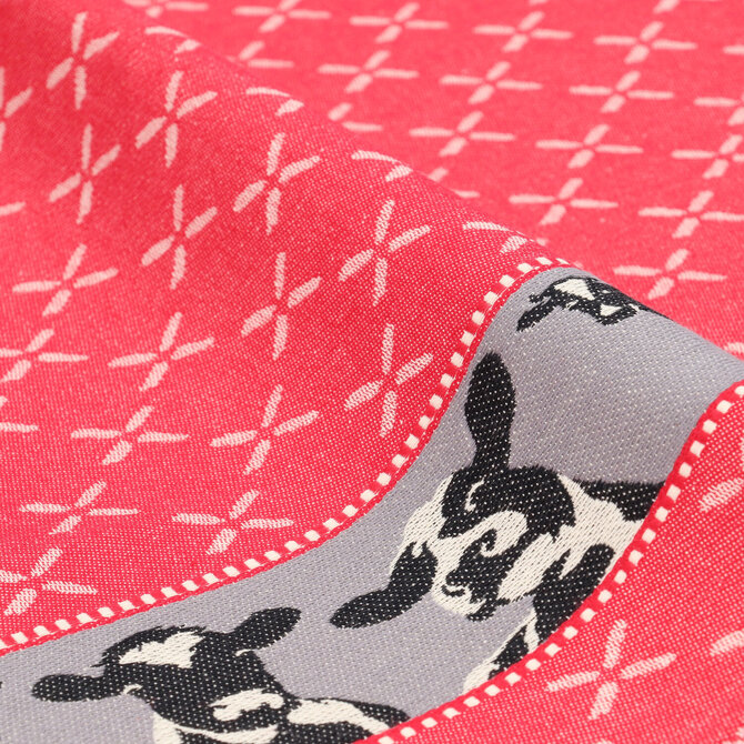 Bunzlau Castle theedoek Cows Red 65x65