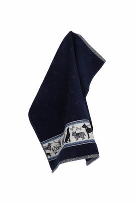 Bunzlau Castle keukendoek Dogs dark blue 53x60