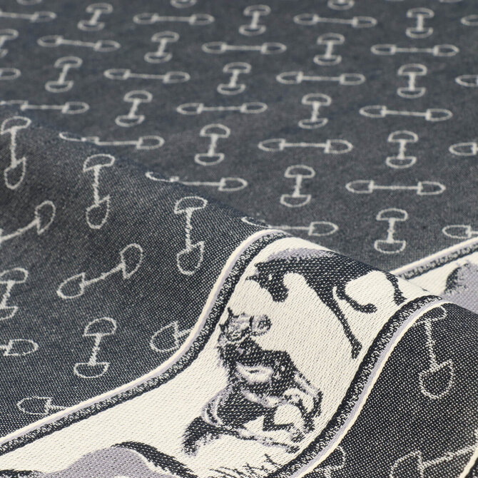 Bunzlau Castle torchon Horse noir 65x65