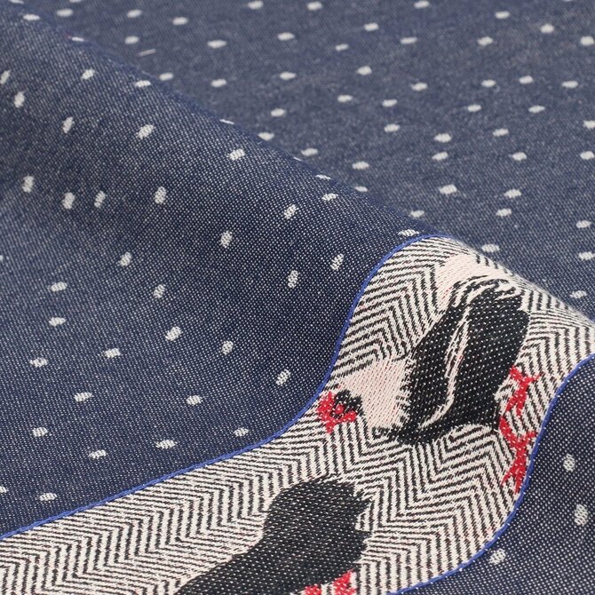 Bunzlau Castle Theedoek Chickens Dark Blue