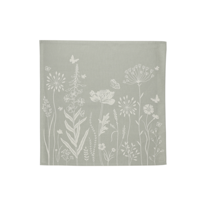 Bunzlau Castle Theedoek Wild Flowers Dark Green