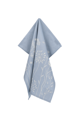 Bunzlau Castle Theedoek Wild Flowers Grey-Blue