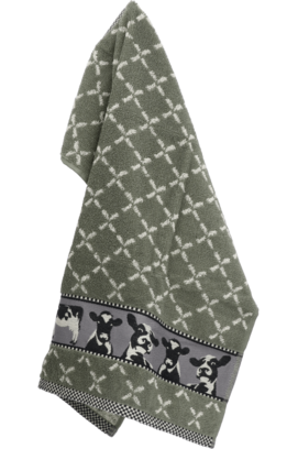 Bunzlau Castle Keukendoek Cows  Dark Green