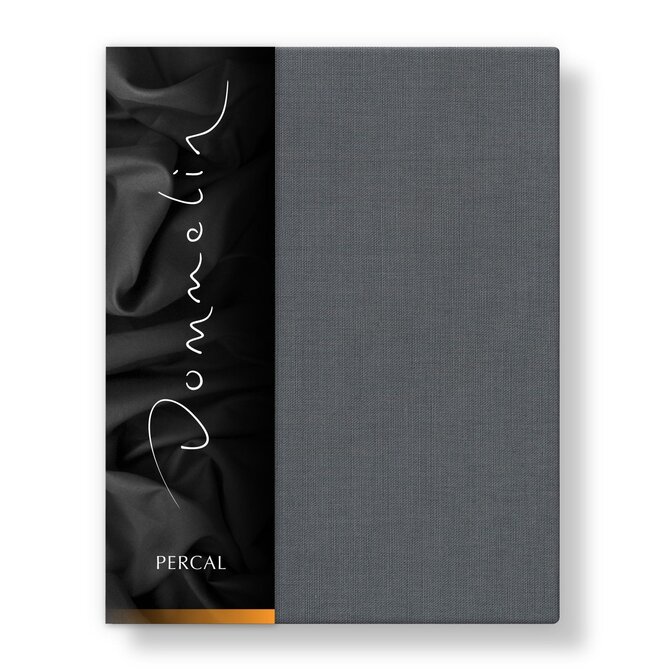 Drap-housse Dommelin Uni Percale 200TC 555 Gris Éléphant 140x200/30