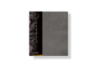 Taie d'oreiller Dommelin Uni Satin 300TC 554 Gris Ardoise 50x70