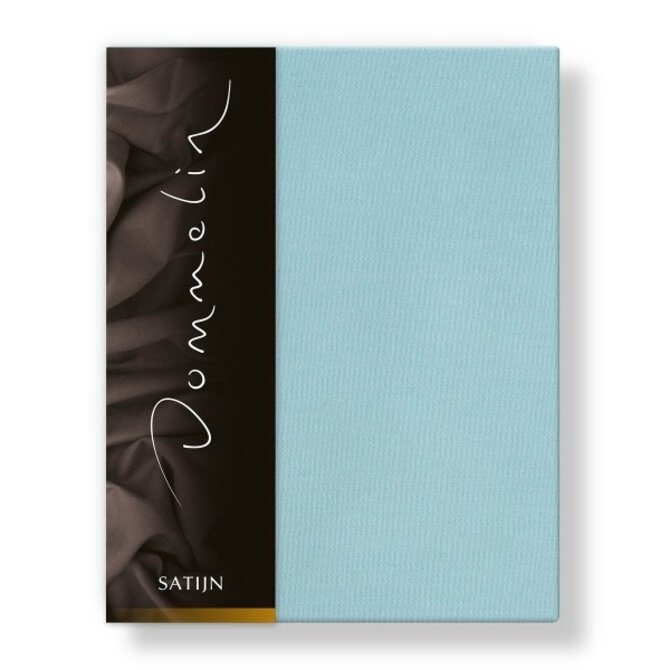 Drap-housse Dommelin Uni Satin 300TC 591 Bleu pastel 90x200/30