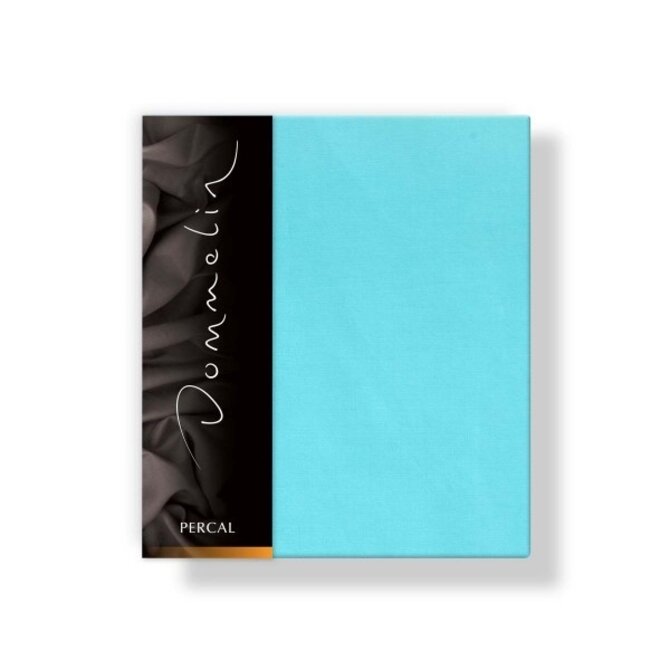 Taie d'oreiller Dommelin Uni Percale 200TC 569 Aigue-marine 60x70