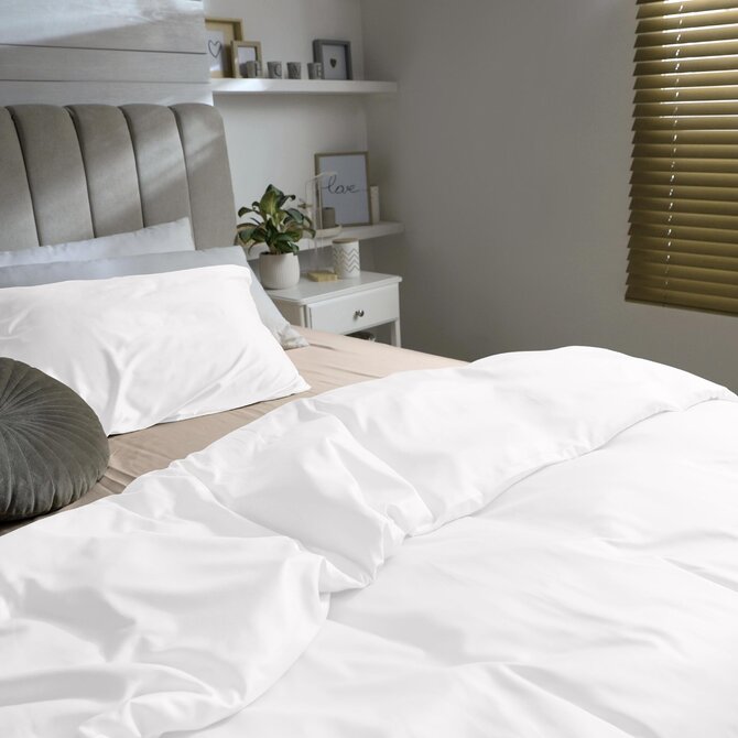 Dommelin Drap Uni Satin 300TC Blanc 270 x 300 cm