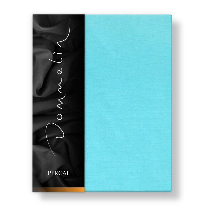 Drap-housse Dommelin Uni Percale 200TC 569 Aigue-marine 160x200/30