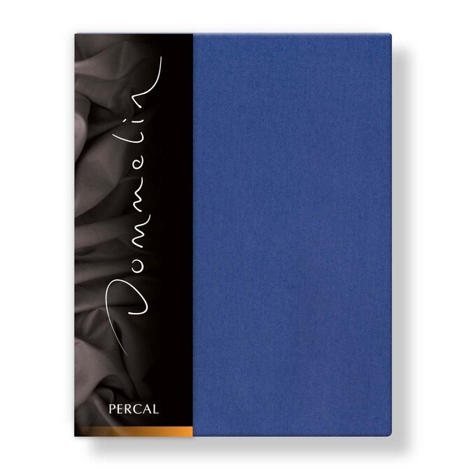 Drap-housse Dommelin Uni Percale 200TC 576 Bleu Jean 200x200/30