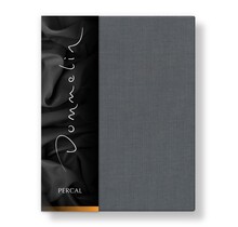 Drap-housse Dommelin Uni Percale 200TC 555 Gris Éléphant 210x210/30