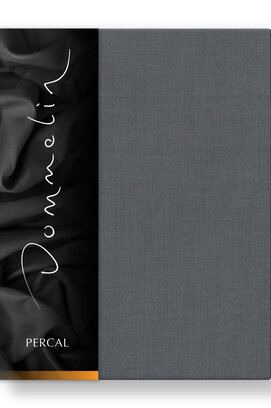 Drap-housse Dommelin Uni Percale 200TC 555 Gris Éléphant 210x210/30