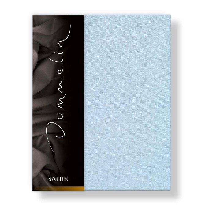 Drap-housse Dommelin Uni Satin 300TC 529 Bleu clair 90x200/30