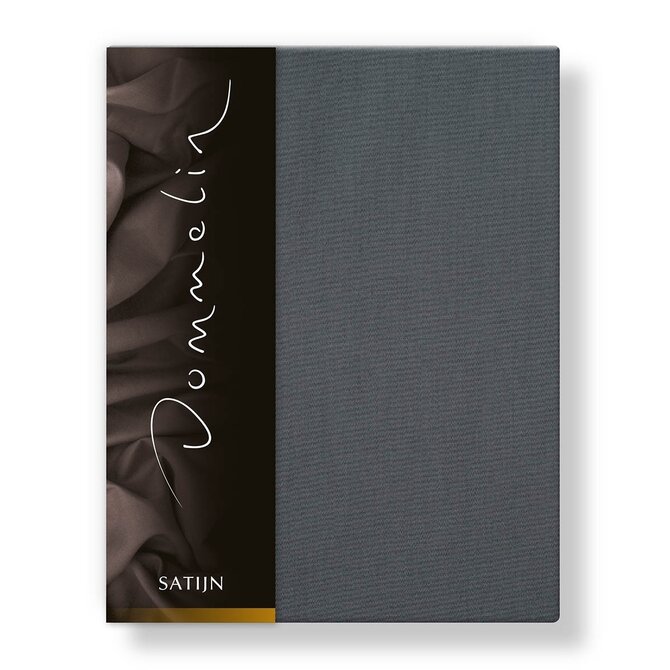 Drap-housse Uni Satin 300TC 555 Gris Éléphant 100x200/30