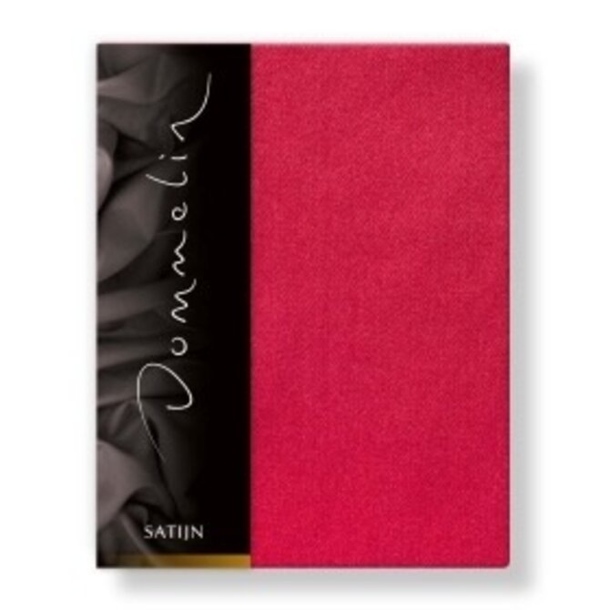 Drap-housse Dommelin Uni Satin 300TC 579 Cerise 140x200/30