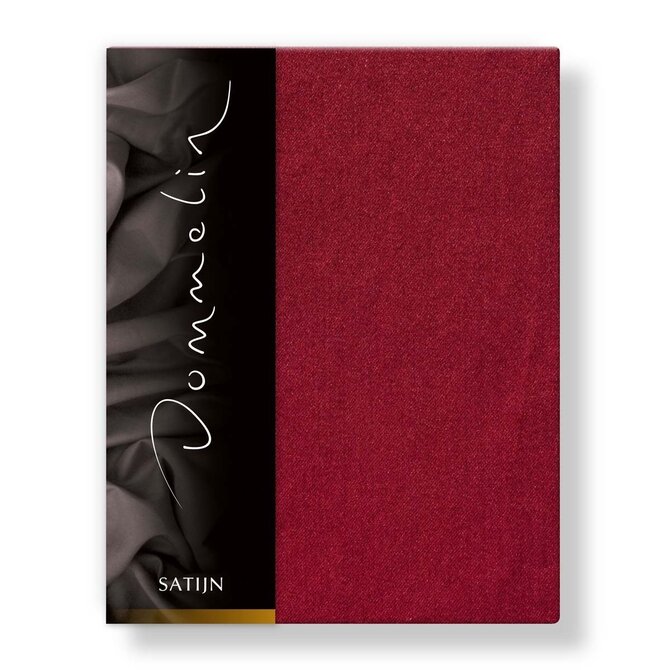 Dommelin Hoeslaken Uni Satijn 300TC 580 Rosso 90x220/30