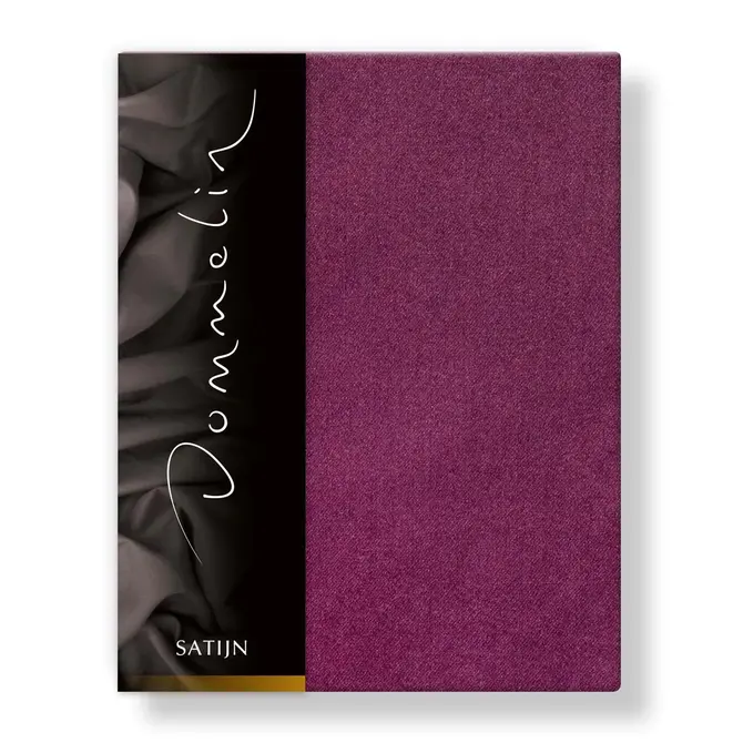 Dommelin Hoeslaken Uni Satijn 300TC 582 Aubergine 90x210/30