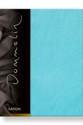 Dommelin Hoeslaken Uni Satijn 300TC 569 Aquamarijn 90x200/30