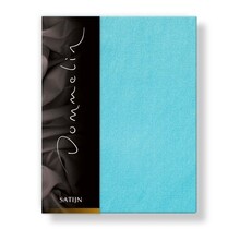 Drap-housse Uni Satin 300TC 569 Aigue-marine 120x200/30