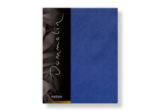 Drap-housse Uni Satin 300TC 576 Bleu Jean 90x210/30