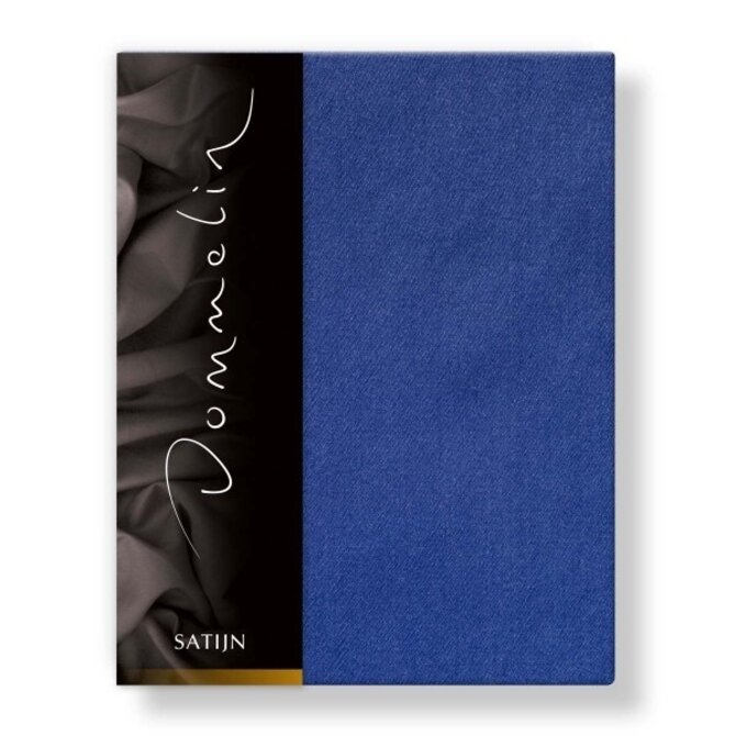 Drap-housse Dommelin Uni Satin 300TC 576 Bleu Jean 90x210/30