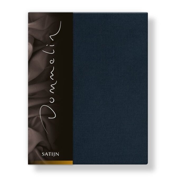Drap-housse Uni Satin 300TC 540 Bleu Nuit 120x200/30