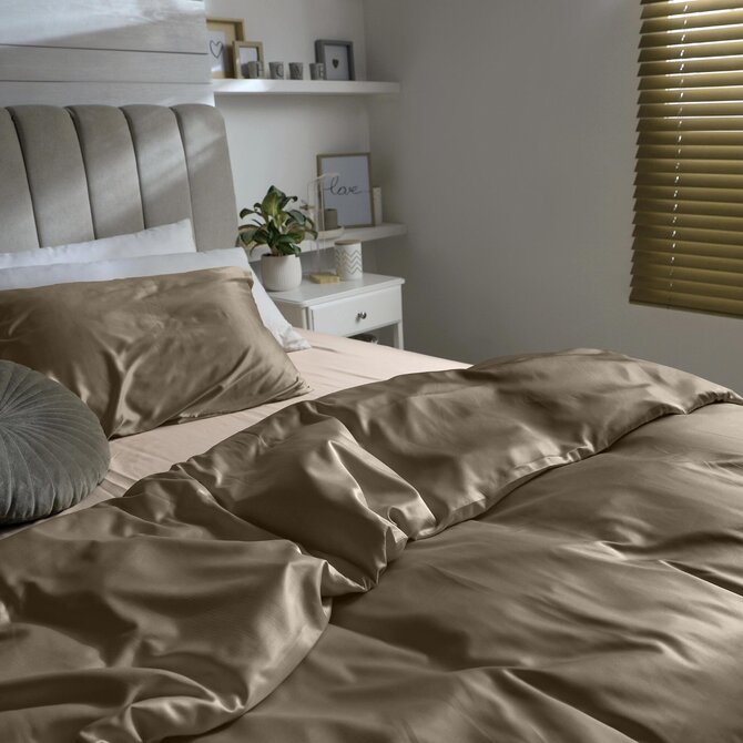 Dommelin Drap Uni Satin 300TC 574 Cappuccino 270x300 cm