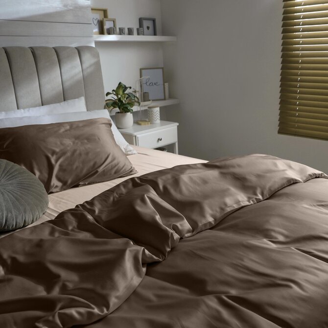 Dommelin Drap Uni Satin 300TC 557 Marron 270x300 cm