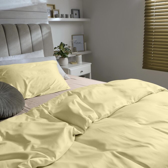 Dommelin Drap Uni Satin 300TC 532 Jaune Clair 200x270 cm