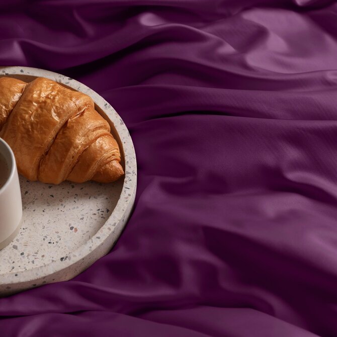Dommelin Drap Uni Satin 300TC 582 Aubergine 240x270 cm