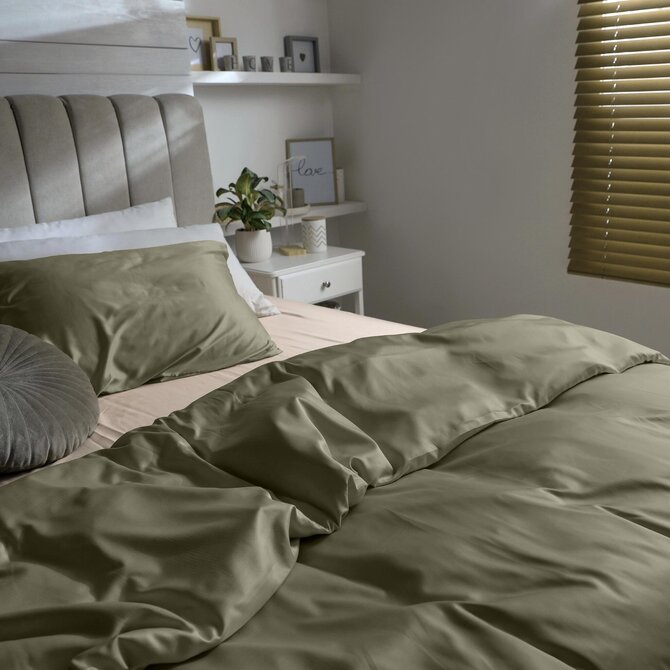 Dommelin Drap Uni Satin 300TC 589 Olive 270x300 cm