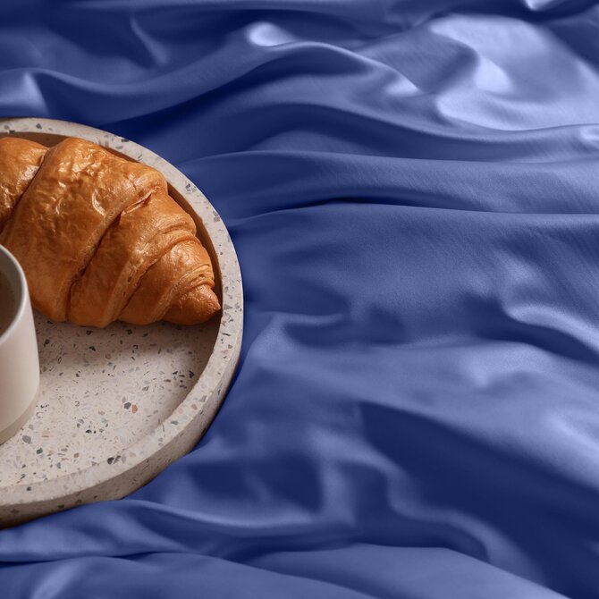 Dommelin Drap Uni Satin 300TC 576 Bleu Jean 270x300 cm