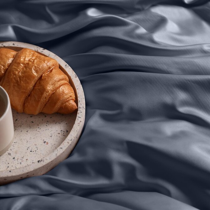 Dommelin Drap Uni Satin 300TC 540 Bleu Nuit 200x270 cm