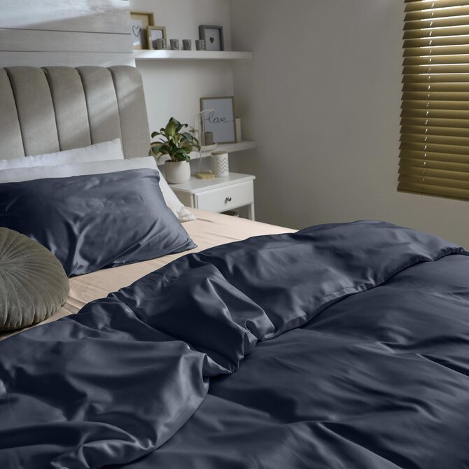 Dommelin Laken Uni Satijn 300TC 540 Nachtblauw 270x300 cm