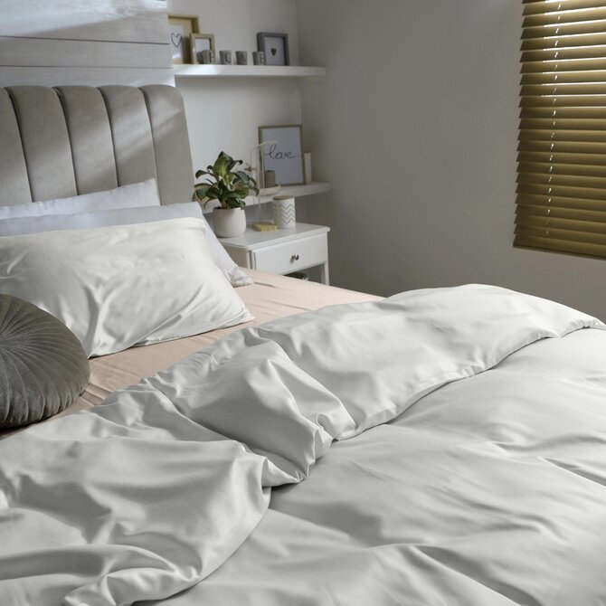 Dommelin Drap Uni Satin 300TC 523 Argent 200x270 cm