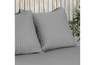 Housse de Coussin Décorative Dommelin Chicago Satin 300TC Argent 40x40 cm