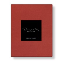 Drap-housse Dommelin Uni Percale 400TC 727 Corail 200x200/30