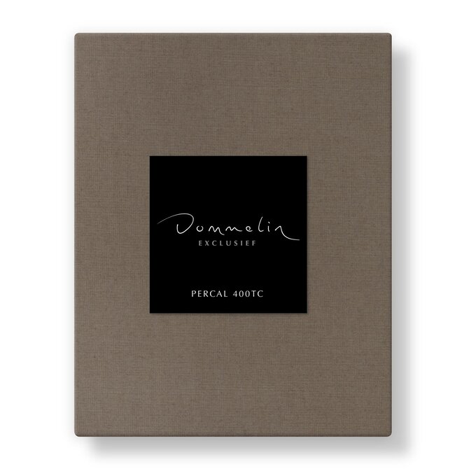 Drap-housse Topper Dommelin Uni Percale 400TC 719 Truffe 80x220/9