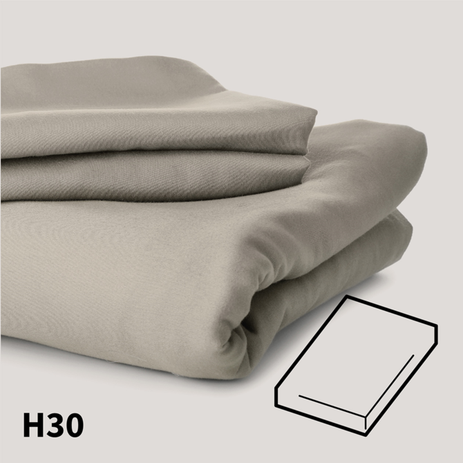 Drap-housse Dommelin Uni Satin 600TC 725 Perle 180x220/30
