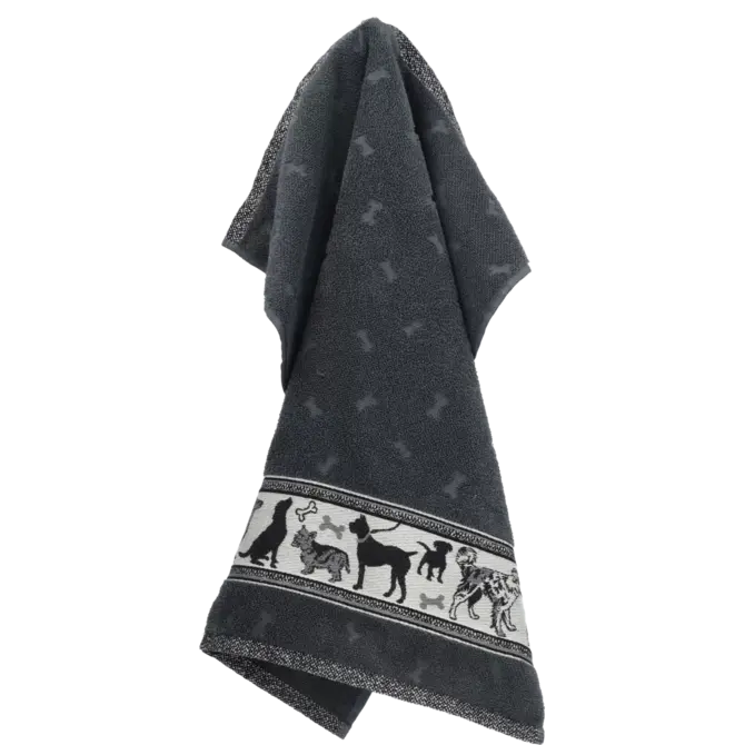 Bunzlau Castle Keukendoek Dogs Anthracite