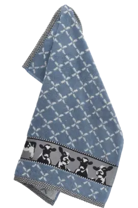 Bunzlau Castle Keukendoek Cows Grey-Blue