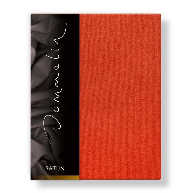 Drap-housse Dommelin Uni Satin 300TC 577 Terracotta 90x220/30