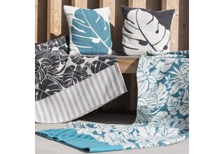 David Fussenegger Luca Philodendron petrol 140x200cm