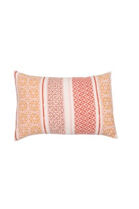 Housse de coussin David Fussenegger Silvretta 'petit motif bordure' 40x60 terracotta