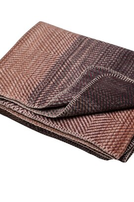 David Fussenegger plaid Savona gradient/herringbone 150x200 terra