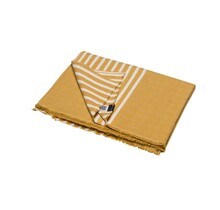 David Fussenegger plaid Mare solid with stripes 140x200 mustard