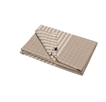 David Fussenegger plaid Mare solid with stripes 140x200 ecru