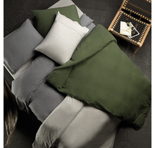 Housse de Couette Dommelin Guernsey Jersey Olive 140x200/220