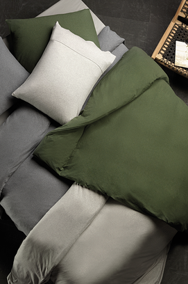 Housse de couette Dommelin Guernsey Jersey Olive 140x200/220