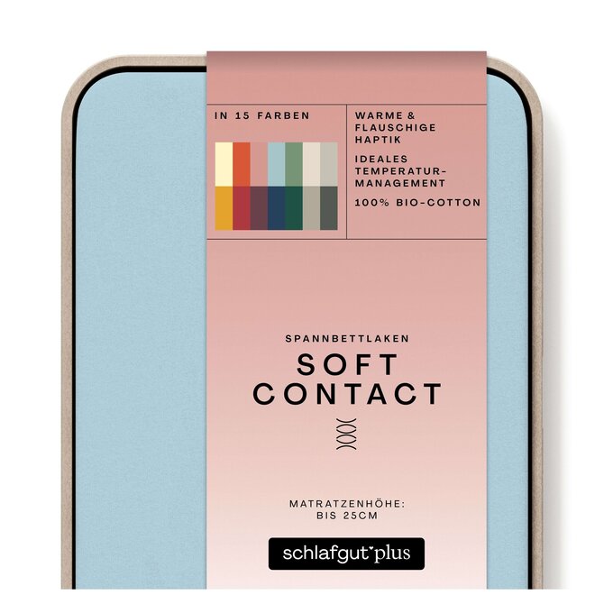 Schlafgut Soft Contact Jersey Flanel Drap-Housse S - 90x190 - 100x200 536 Bleu Clair